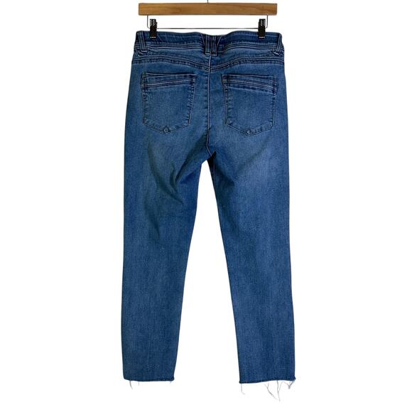 Democracy Ab Technology Jeans Womens 8 Medium Wash Distressed Frayed Hem Casual - Picture 4 of 7